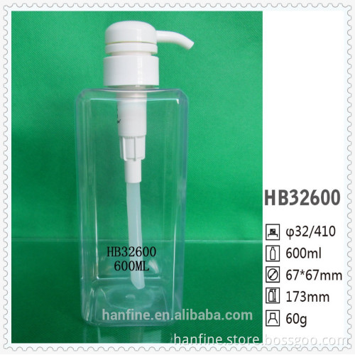 Square plastic bottle /clear/transparent color/solid color/600ml/500ml/400ml